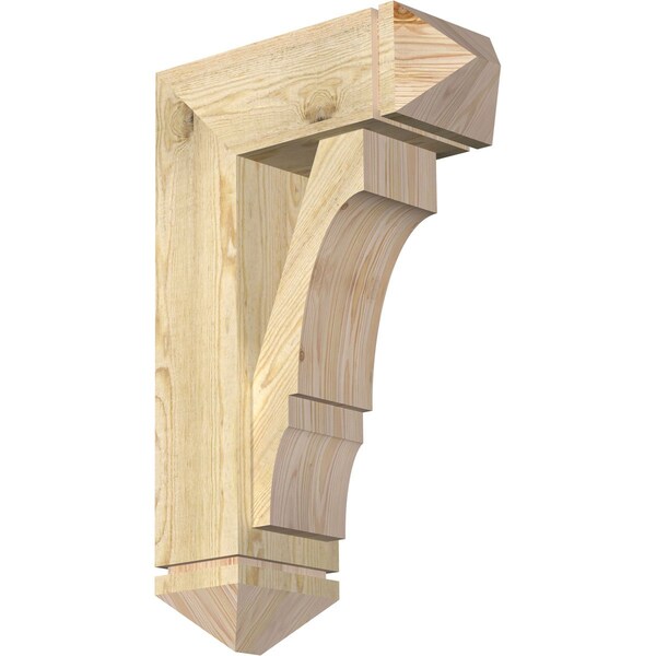 Ekena Millwork Balboa Arts and Crafts Rough Sawn Bracket w/ Offset Brace, Douglas Fir, 8"W x 20"D x 32"H BKT0806X20X32BOA03RDF - main